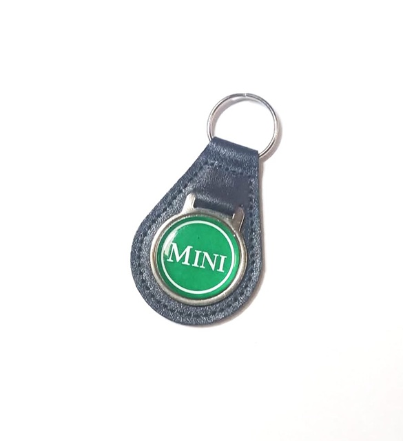 Porte Cles Cooper Austin Mini Vert Cuir Rond Mayfair British Open Balmoral Racing Green